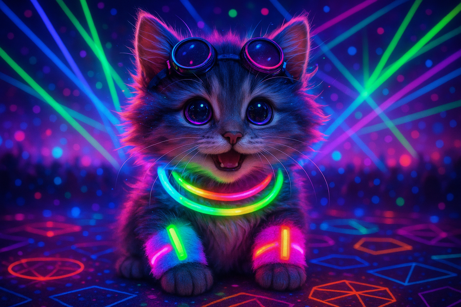 Cute raver kitty